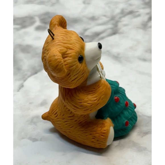 Vintage Cinnamon Bear Christmas Tree Ornament Hallmark 1990 Holding Tree #8 - Picture 6 of 7